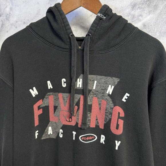FMF Hoodie Mens XL Black Flying Machine Factory Racing Motocross Sweatshirt - Picture 3 of 10
